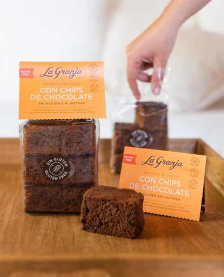 Gluten free, lactose free cocoa and chocolate chips sponge cake 350 g.