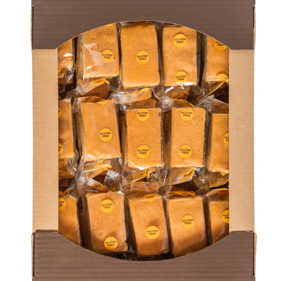 Caixa de pa de pessic tradicional sense gluten, lactosa i sense sucres 30uds