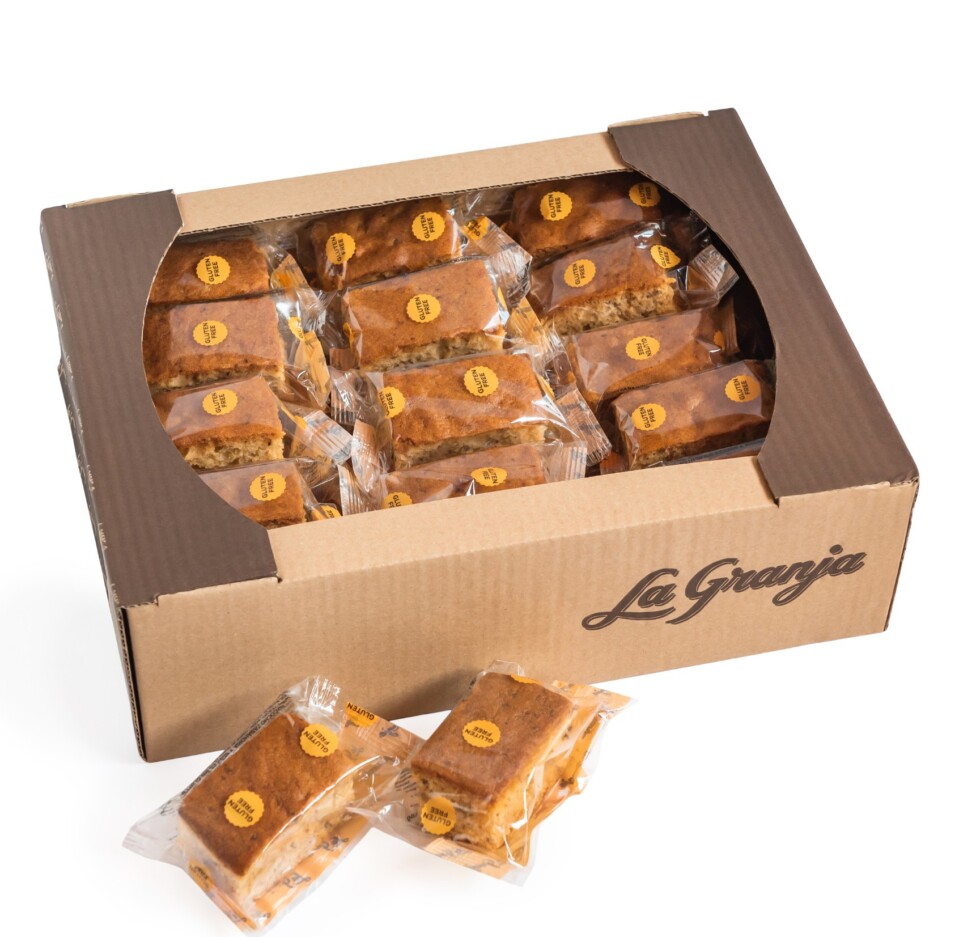 Boîte de gâteau aux carottes sans gluten et lactose 30 unités Boîte de gâteau aux carottes sans gluten et lactose 30 unités