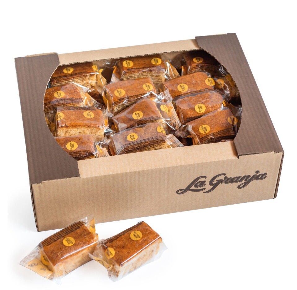 Caixa de pa de pessic tradicional plàtan i coco sense gluten i sense lactosa 30uds