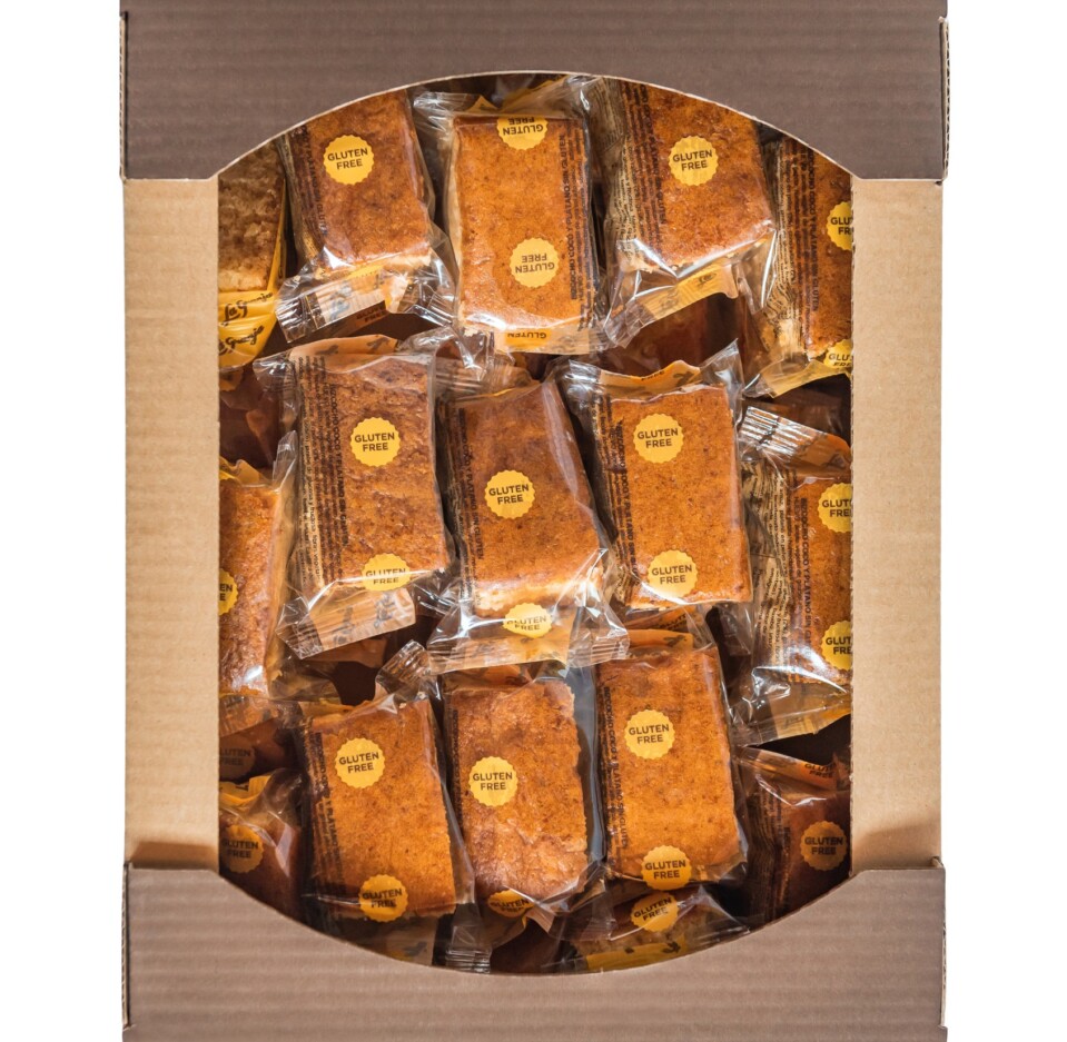 Caixa de pa de pessic tradicional plàtan i coco sense gluten i sense lactosa 30uds