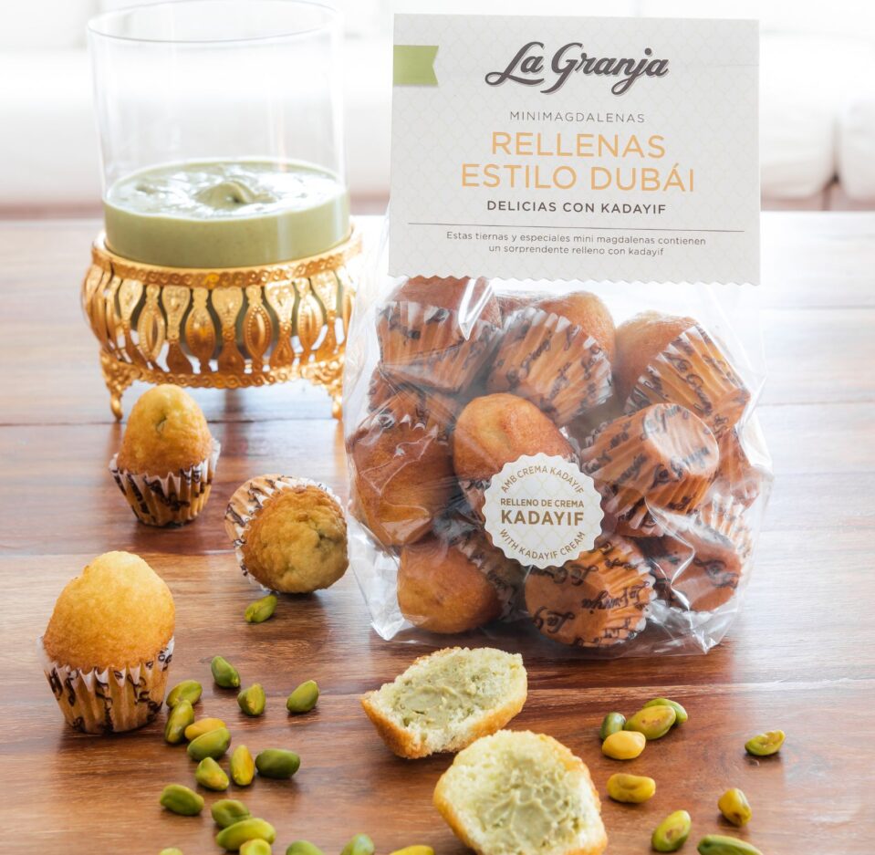 Mini madeleine au pistache style Dubaï