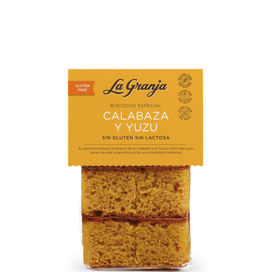 Bizcocho especial calabaza y yuzu sin gluten y sin lactosa 230 gr.