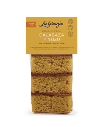 Gluten and lactose free pumpkin and yuzu sponge cake 230 g.