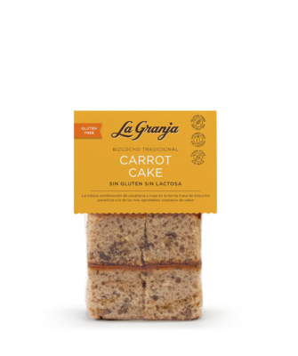 Bizcocho tradicional carrot cake sin gluten y sin lactosa 230 gr.
