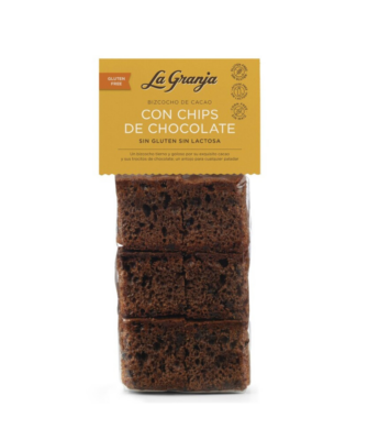 Gluten free, lactose free cocoa and chocolate chips sponge cake 350 g.