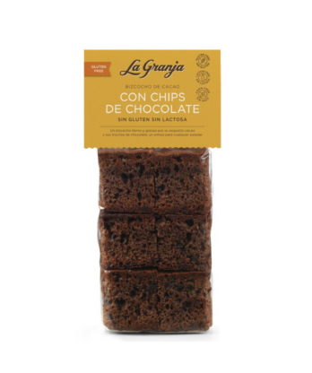 Bizcocho de cacao con chips de chocolate sin gluten y sin lactosa 350 gr.