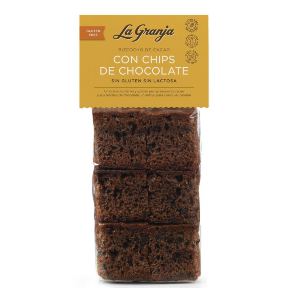 Gluten free, lactose free cocoa and chocolate chips sponge cake 350 g. Gluten free, lactose free cocoa and chocolate chips sponge cake 350 g.