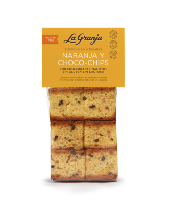 Orange and chocolate chip sugar, gluten and lactose free sponge cake 350 g.
