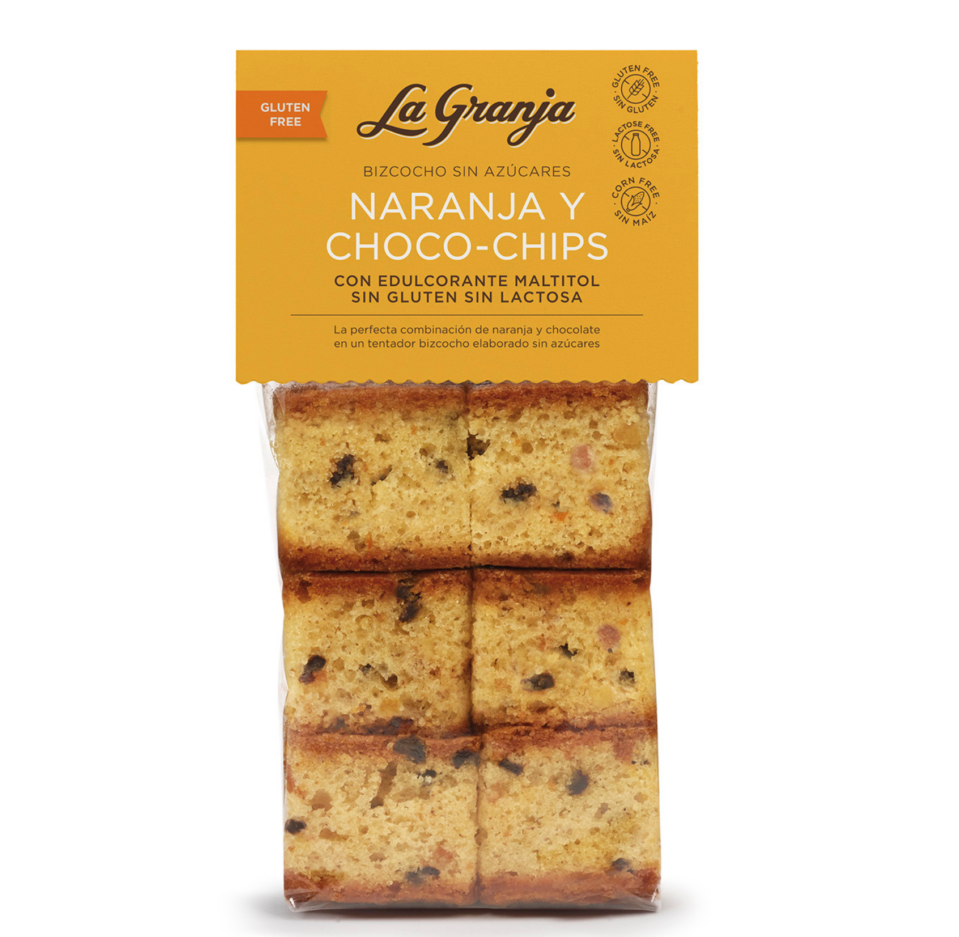 Pa de pessic taronja i xips sense sucres, sense gluten i sense lactosa 350 g.