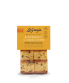 Bizcocho Naranja y Chips sin azúcares, sin gluten y sin lactosa 350 gr.