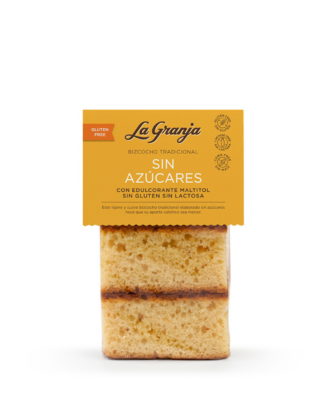 Traditional gluten, lactose and sugar free sponge cake with maltitol sweetener 230 gr.