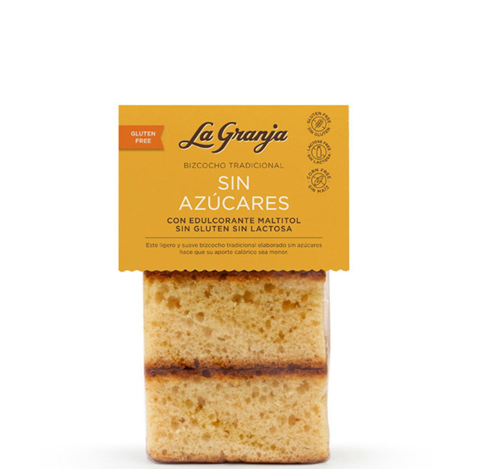 Gâteau traditionnel sans sucre avec édulcorant au maltitol, sans gluten et sans lactose 230 g.