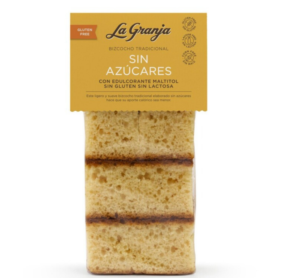 Gâteau traditionnel sans sucre avec édulcorant au maltitol, sans gluten et sans lactose 230 g. Gâteau traditionnel sans sucre avec édulcorant au maltitol, sans gluten et sans lactose 230 g.