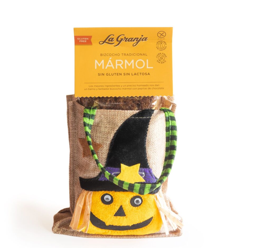 Bolsa Regalo Bruja Halloween con Bizcocho Mármol