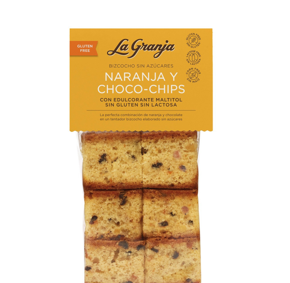 Pa de pessic taronja i xips sense sucres, sense gluten i sense lactosa 350 g.