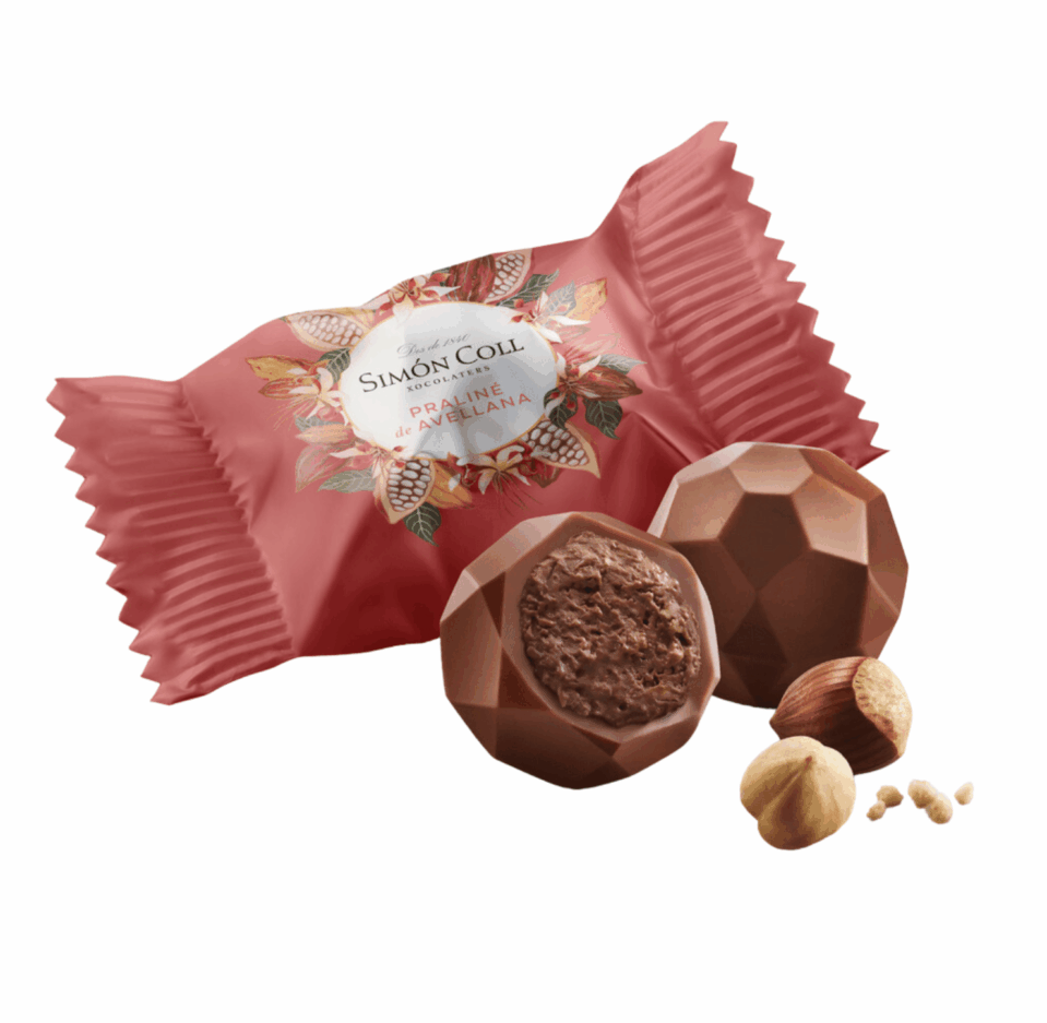 Bombons de Xocolata amb Llet i Praliné d'Avellanes Bombons de Xocolata amb Llet i Praliné d'Avellanes