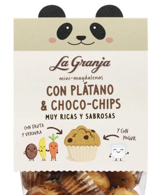 Mini magdalenas con plátano y choco chips