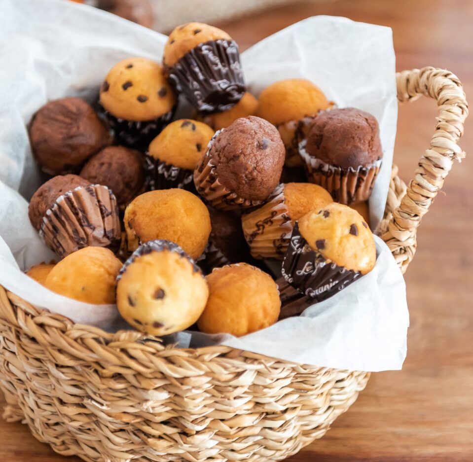 Mini magdalenas choco chips sin gluten y sin lactosa
