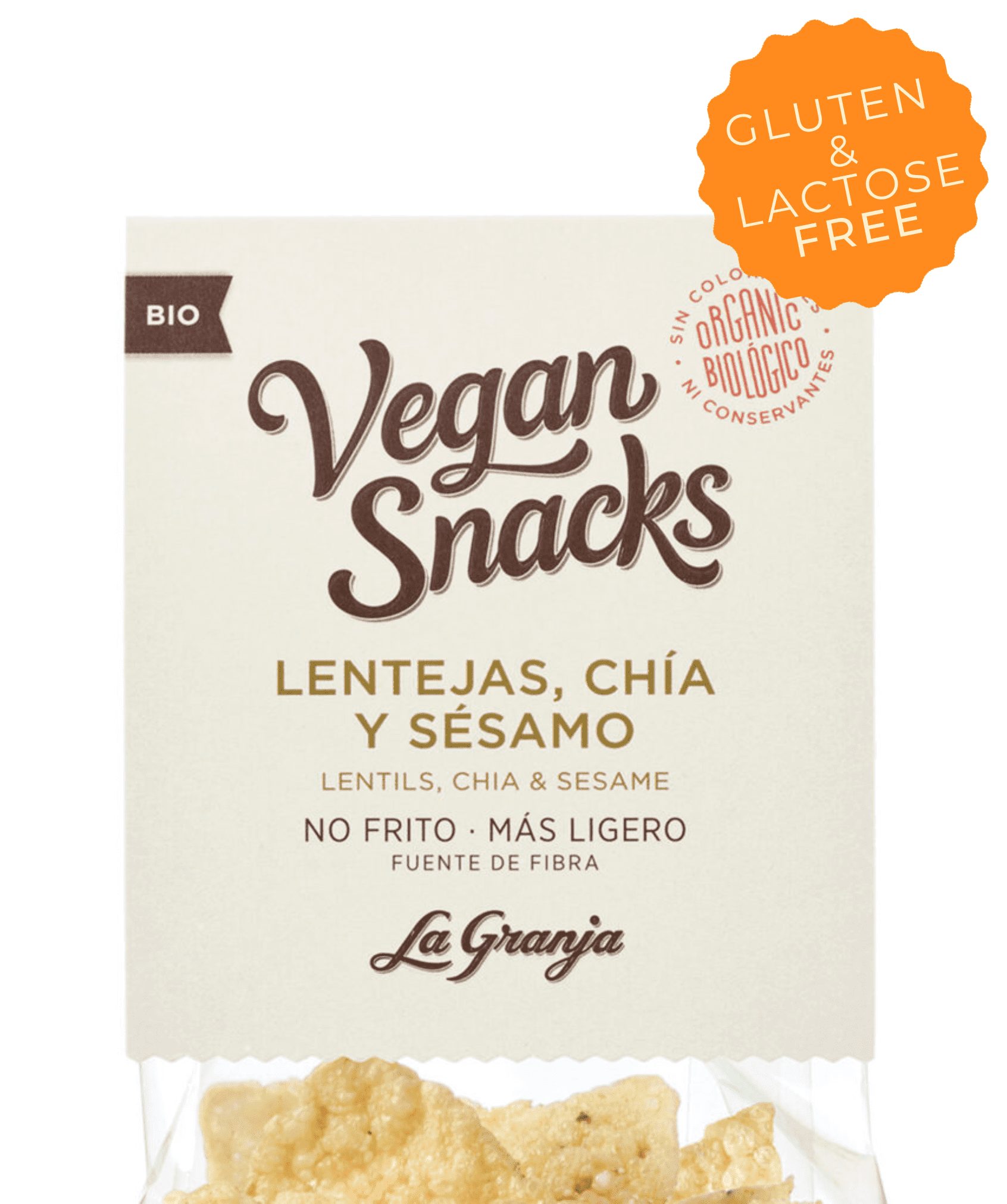 Vegan snacks lenteja, chía y sésamo