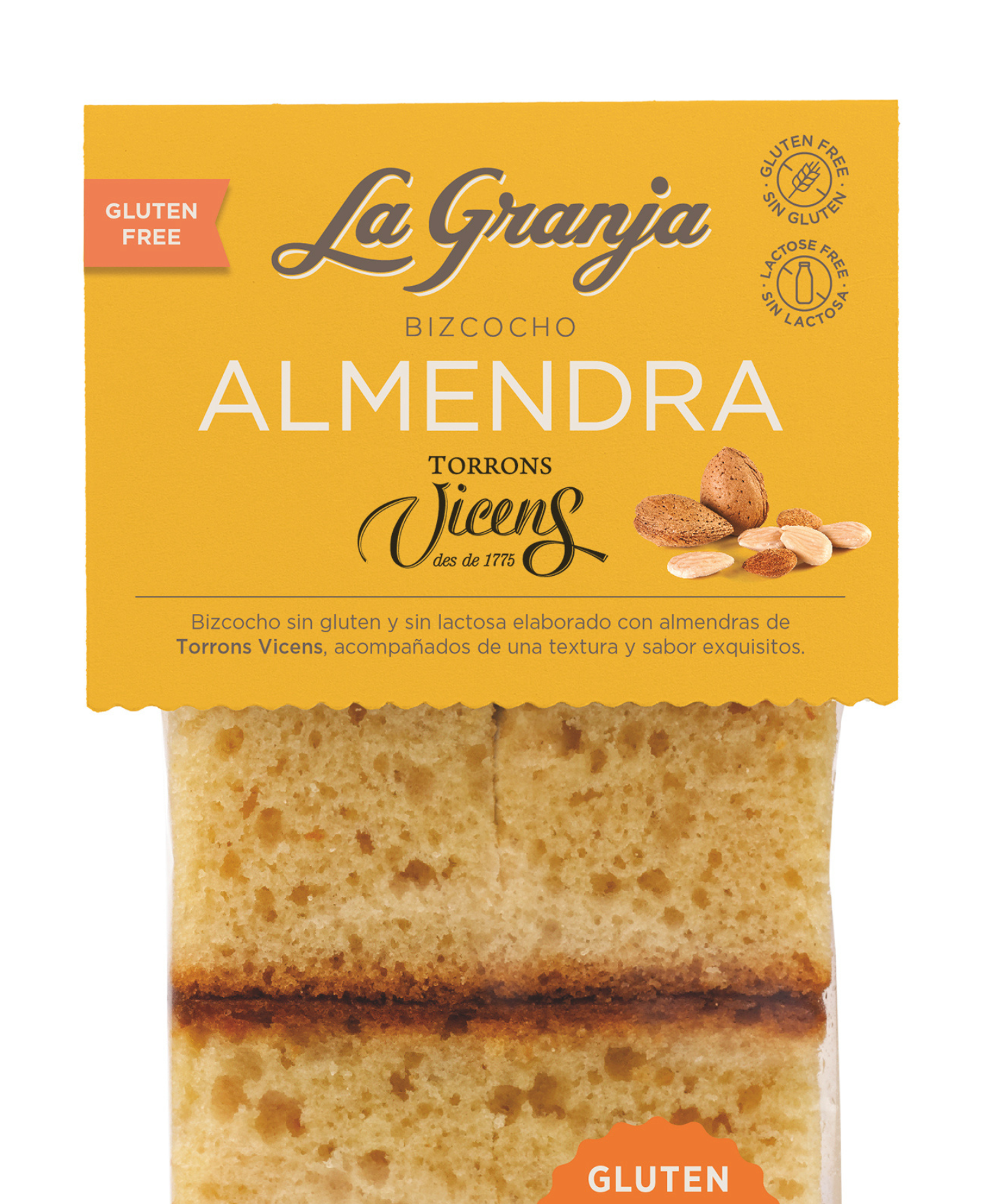 Gluten Free & Lactose Free Sponge Cake with Vicens Almond