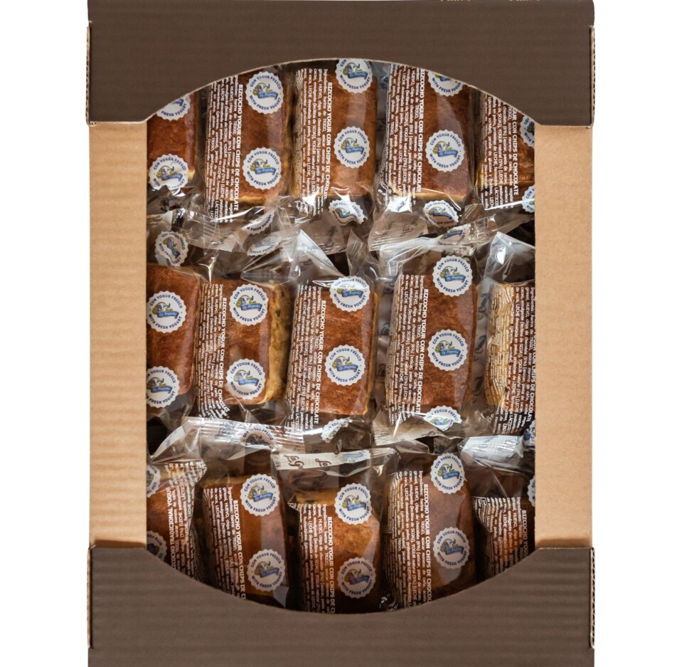 Boîte traditionnelle de gâteau au yaourt La Fageda avec pépites de chocolat 30uds Boîte traditionnelle de gâteau au yaourt La Fageda avec pépites de chocolat 30uds