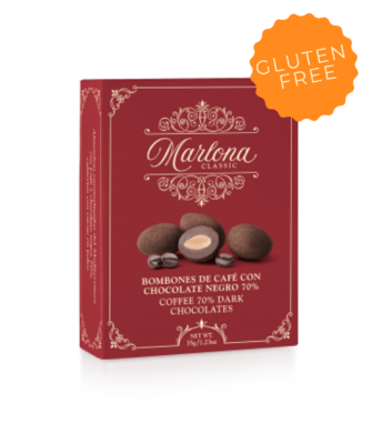 Coffee bonbons with black chocolate 70%