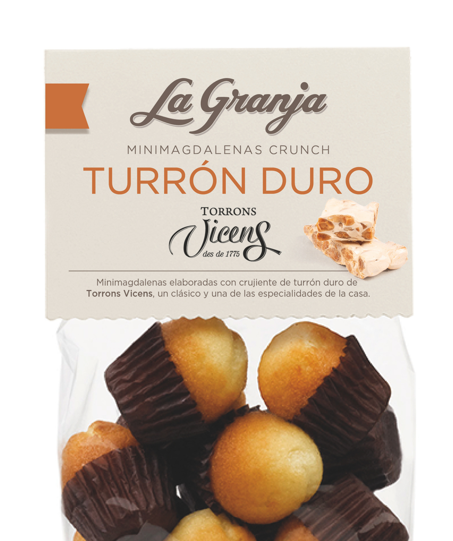 Mini-magdalenas crunch de turrón duro Torrons Vicens